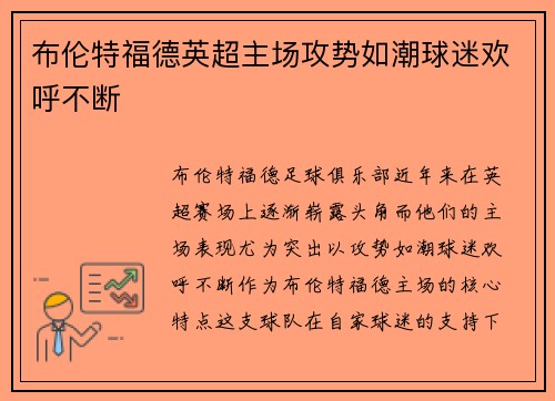 布伦特福德英超主场攻势如潮球迷欢呼不断